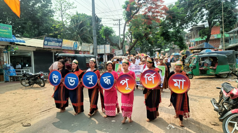 পানছড়ি তে বৈশাখী পুর্ণিমা উপলক্ষে মঙ্গল শোভাযাত্রা অনুষ্ঠিত
