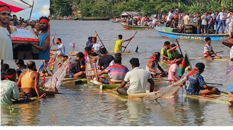 বৈঠাকাটা ভাসমান বাজারে উৎসবের আমেজ: বেলুয়া নদীতে জমজমাট ভেলা বাইচ-২০২৬